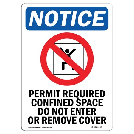 Signmission OSHA Sign, Permit Required With Symbol, 14in X 10in Rigid Plastic, 10" W, 14" H, Portrait OS-NS-P-1014-V-16337